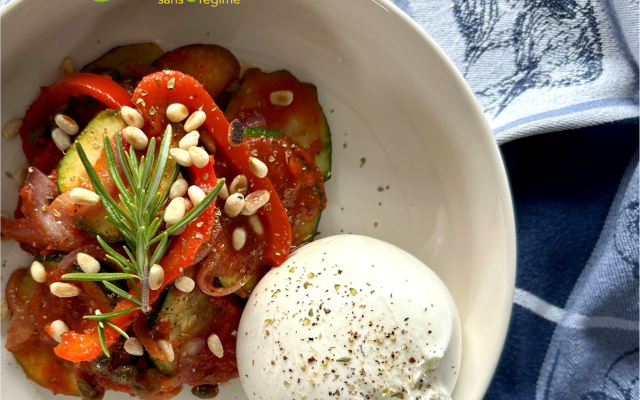 Caponata de légumes grillés à la burrata