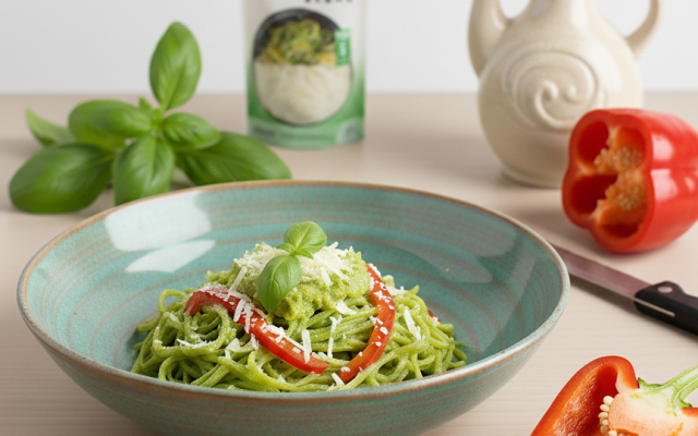 Nouilles de varech à l’avocat et au poivron