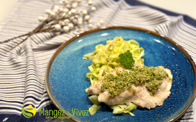 Filet de lingue avec croute, chou pointu et curry